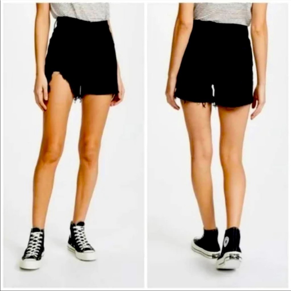 COPY - Agolde Dee Cutoff Jeans Denim Shorts Seeker Black